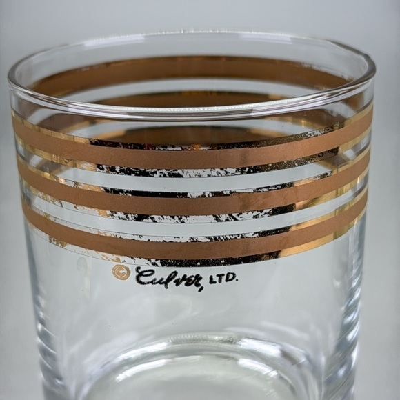 Vintage Mid Century Culver 22kt 
Gold Banded Glasses - Picture 11 of 12